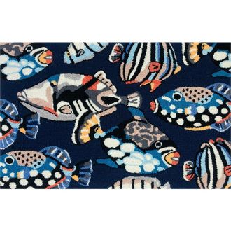 R16 Home Fish Toss Indoor/Outdoor Doormat in Indigo Multi at Nordstrom Rack, Size 24X36