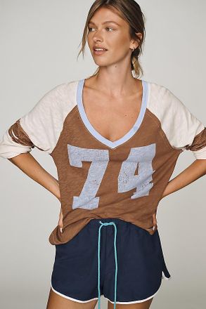 Pilcro 100% Cotton Long-Sleeve Varsity Shirt Top