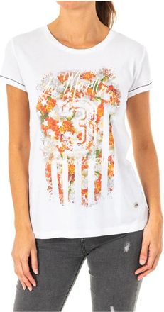 La Martina Korte Mouw Ronde Hals T-Shirt - Dames - T-shirts - Wit - S - Tops
