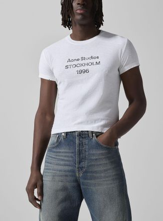Acne Studios Mens Distressed fitted T-shirt