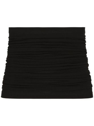 Dolce & Gabbana zip-up ruched waist sash - men - Elastane/Polyamide/Viscose - L - Black