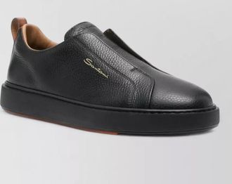 Santoni leather slip-on sneakers
