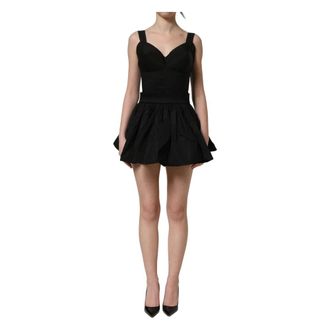 Dolce & Gabbana Dames, Jurken, Zwart, Maat: S Katoen