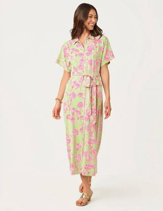 Lilly Pulitzer Mckennon Upf 50+ Maxi Dress In Pistachio Macaron