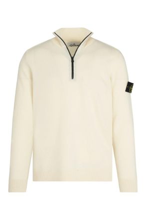 Stone Island S00B4 1/4 ZIP SWEATSHIRT Size: M, colour: IVORY