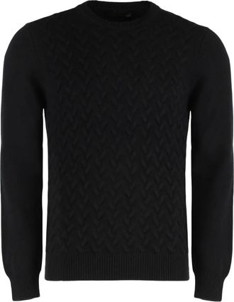 Moorer Maglione girocollo in cashmere - Nero
