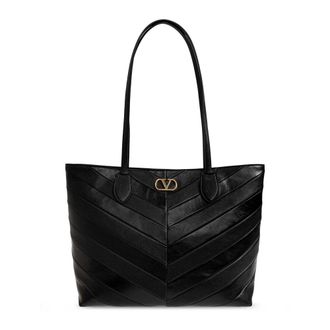 Valentino Garavani Shopper in Pelle con Logo - - Bags - Donna - Nero - ONE SIZE