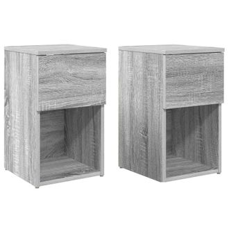 vidaXL Mueble Cama 2 Pcs Gris Sonoma 29 X 31,5 X 49 Cm Vidaxl