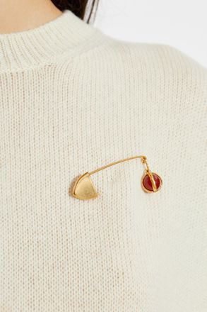 Jil Sander Brass Pin, Womens, Gold