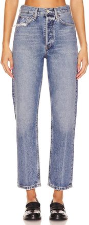 A Gold E 90s Crop Mid Rise Loose Straight Leg Jeans In Hooked