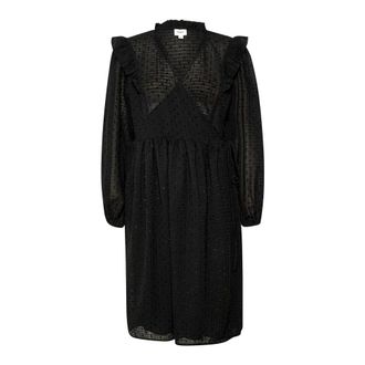 Saint Tropez Abito nero con maniche a sbuffo e balze - - Dresses - Donna - Nero - XL