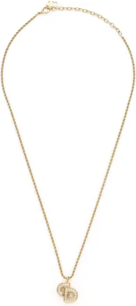 Dior 1990s CD rhinestone necklace - Gold