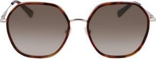 Longchamp Roseau 58mm Gradient Rectangular Sunglasses in Gold/havana at Nordstrom Rack