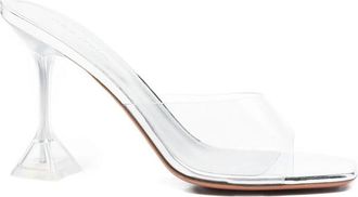Amina Muaddi White Transparent Lupita Heels