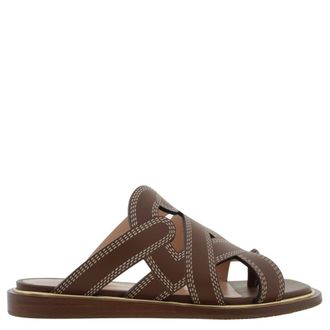 Bally Glada Leather Flat Sandals, Brand Size 36 ( US Size 5.5 )