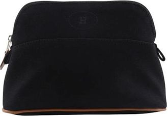 Herm&egrave;s Pre-owned Katoenen Pouch - Dames - Vintage Clutch - Zwart - ONE Size - Katoen - Vintage