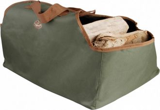 Esschert Design Esschert-design Bolsa Para Le&ntilde;a De Lona Marr&oacute;n 62x39,5x38,5 Cm