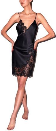 Fleur du Mal Juliet Lace Mini Slip in Black at Nordstrom, Size X-Small