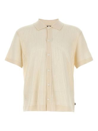 BOSS Geribbeld overhemd - Wit