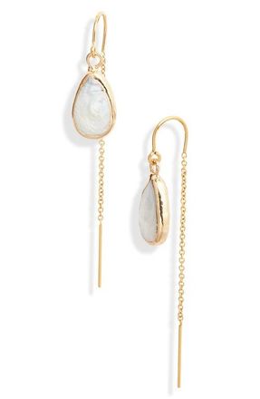 Set & Stones Carrie Baroque Pearl Ear Threader Earrings in Gold at Nordstrom