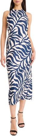 Donna Morgan Print Sleeveless Maxi Dress in Cream/Navy at Nordstrom Rack, Size 14