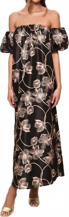 Hutch Iris Off-The-Shoulder Floral Maxi Dress In Black