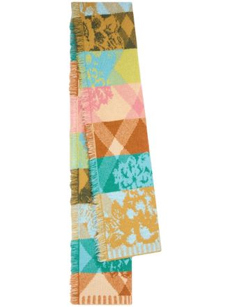 Dries Van Noten Mati Fringed Patchwork Scarf