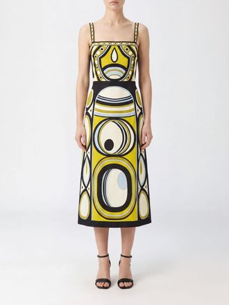 La DoubleJ Buy Me A Martini Ethnic Print Silk Midi Dress