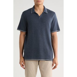 Marine Layer Liam Knit Polo in Dark Indigo at Nordstrom, Size Xx-Large