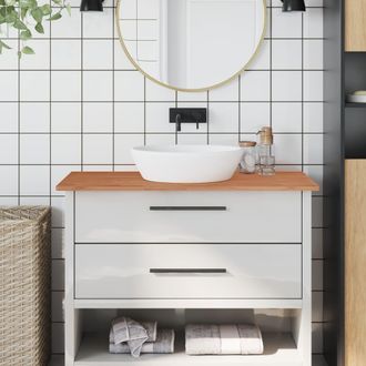 vidaXL Encimera De Ba&ntilde;o Madera Maciza De Haya 100x50x1,5 Cm Vidaxl