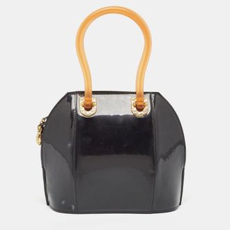 Nina Ricci Black Patent Leather And Plexiglass Satchels