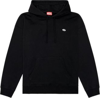 Diesel Hoodie met ovale D-patch - Heren - Hoodies - Zwart - L - Katoen - Hoodies & sweatvesten