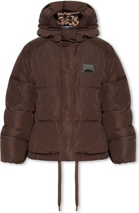 Dolce & Gabbana Ge&iuml;soleerde jas - Dames - Gewatteerde jassen - Bruin - XS - Leer - Jassen