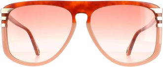 Chlo&eacute; Chloe Aviator Dames Shiny Blonde Havana Oranje gradi&euml;nt CH0104S