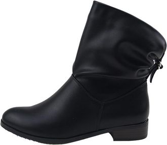 Generic Women Square Heel Comfortable Ankle Boots, Round Toe Stylish Dress Booties with Side Zipper, Western Casual Low Heel Shoes Boot for Birthday Party Bea