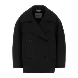 Balenciaga Korte Cocoon-jas - Dames - Mantels - Zwart - Maat: XS Katoen