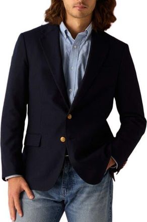 Robert Talbott Booth Single Breasted Brushed Wool Blazer in Navy at Nordstrom, Size 42