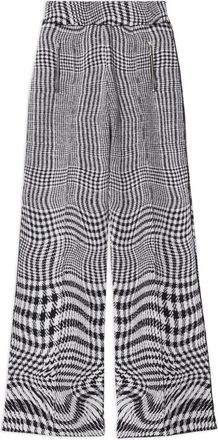 Burberry Warped Houndstooth Jacquard Trousers - Womens - Polyester/Wool/Polyamide/Elastane