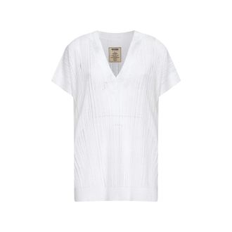 Uma Wang T-Shirts, female, White, Size: M V-neck Knitted Top