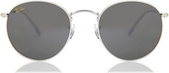 Ray-Ban RB3447 Round Metal 9198B1 Mens Sunglasses Silver Size 47
