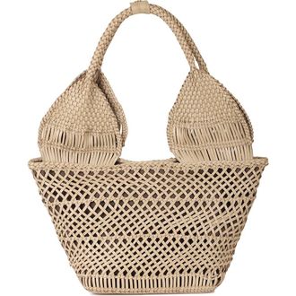 Raf&eacute; New York Margarita Woven Tote in Beige at Nordstrom, Size Large