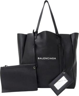 Balenciaga Pre-owned Tote Bags, female, Black, Size: ONE SIZE Pre-owned Vintage Leather Tote Bag