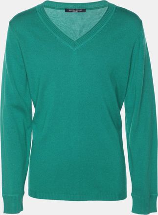 424 Marina Sport By Marina Rinaldi Green Silk Blend Sweater