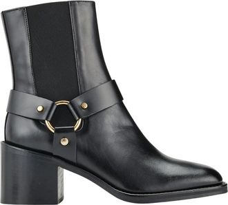 Cosmoparis Schoenen, Dames, Zwart, 40 EU, Zwarte leren biker enkellaars