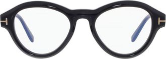 Tom Ford Blue Light Block Geometric Mens Eyeglasses FT5962-B 001 50