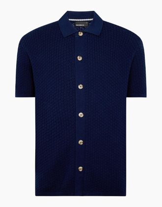 Remus Uomo Mens Remus Uomo Knitted Polo 58868 29 Navy - Size: 44