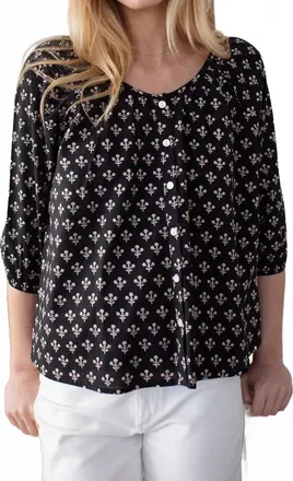 Marea Sophie Floral Top In Black