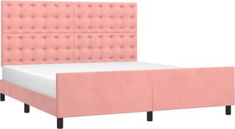 vidaXL Estructura De Cama Sin Colch&oacute;n Terciopelo Rosa 160x200 Cm Vidaxl