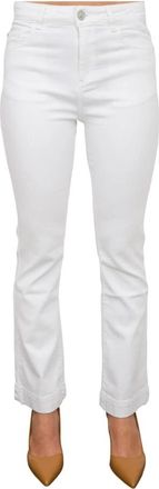 Nenette Witte Bull Tinto Trombetta Broek - Dames - Slim Fit Broeken - Wit - W30 - Katoen - Broeken