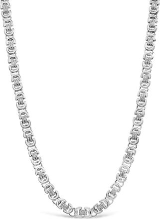 House of Brilliance Sterling Silver 2 1/2 Cttw Diamond Eternity Mens Station Necklace